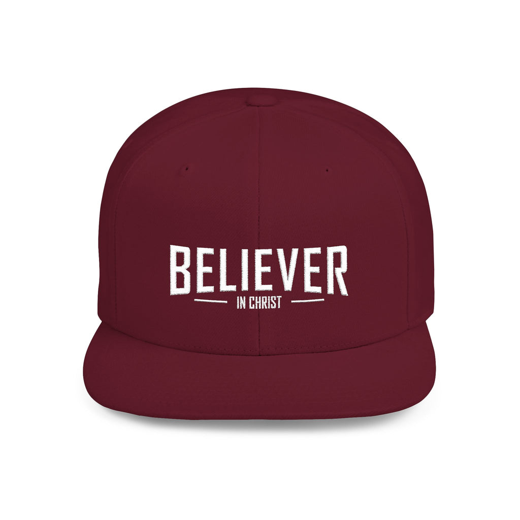 Believer Flat Bill Snapback Hat — Bold Faith Statement Cap