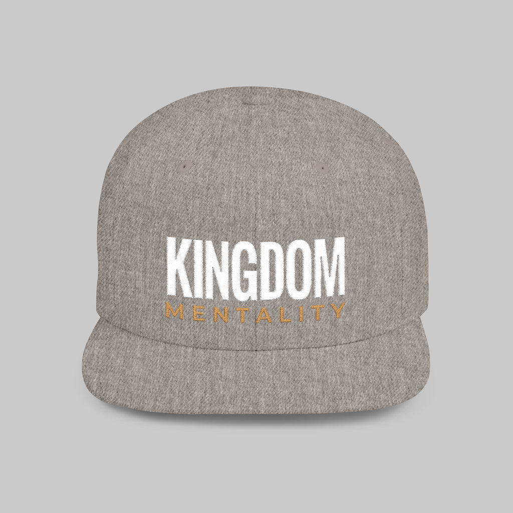 Kingdom Mentality Flat Bill Snapback Hat — Bold Faith-Inspired Streetwear Cap