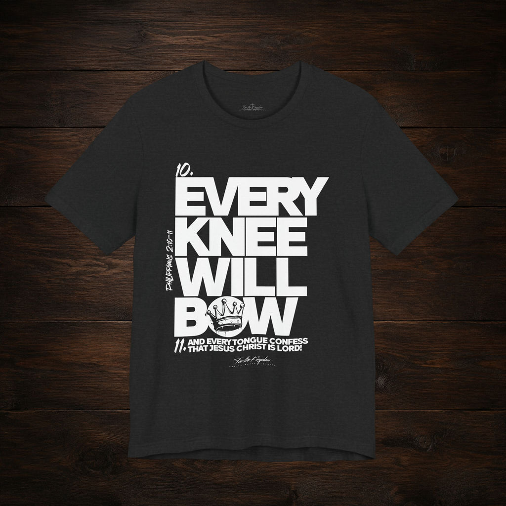 Every Knee Will Bow Light Palette Tee — Christian Faith Graphic T-Shirt