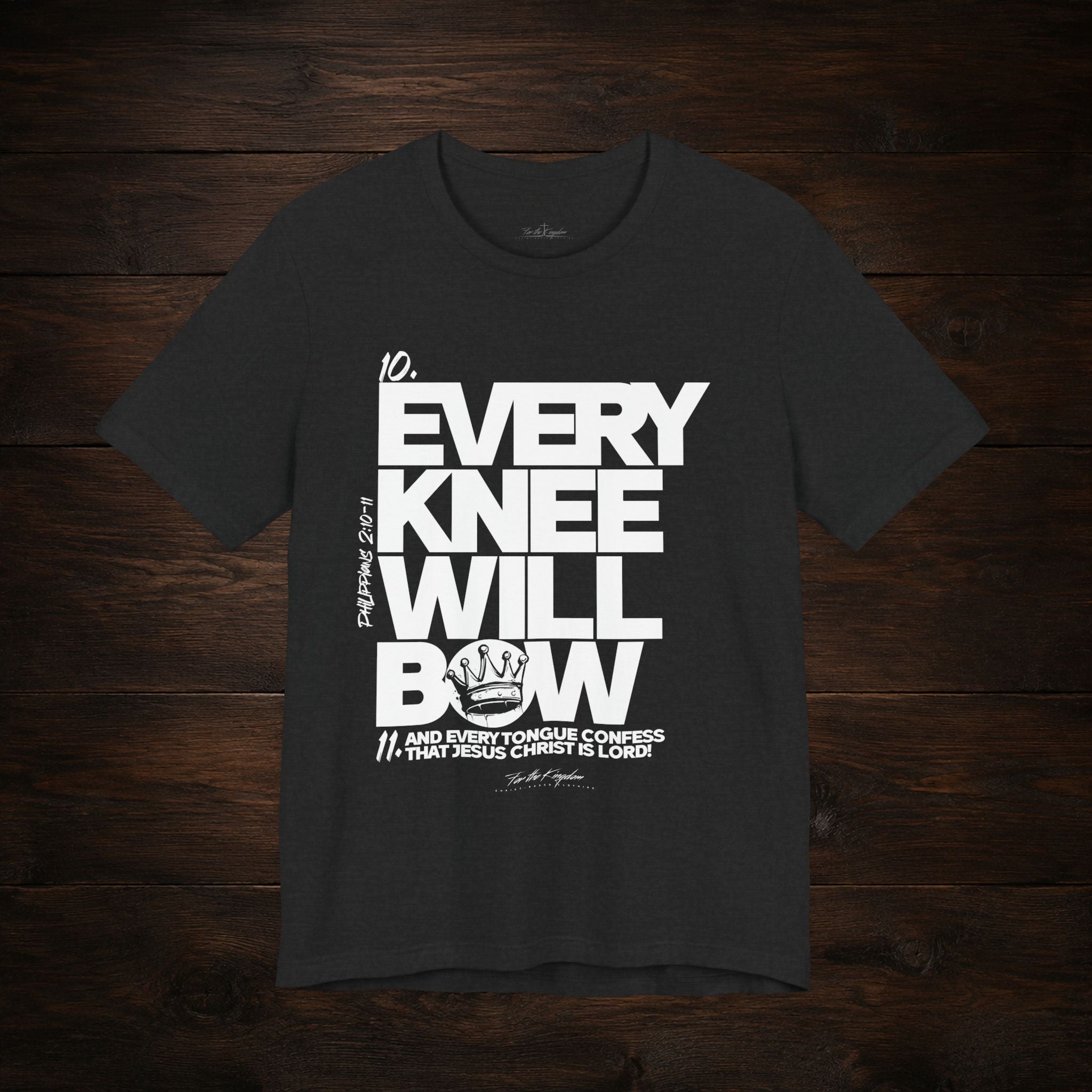 Every Knee Will Bow Light Palette Tee — Christian Faith Graphic T-Shirt
