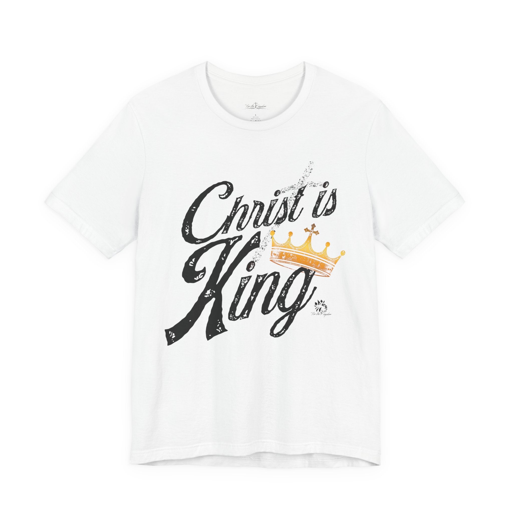 Christ Is King Tee Dark Pallete — Christian Faith Shirt with Crown Graphic