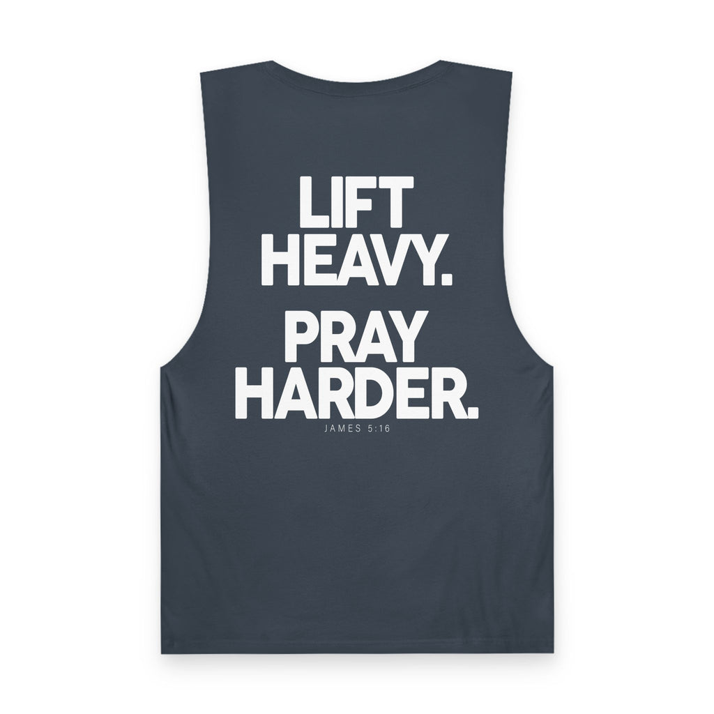 Lift Heavy Pray Harder Tank — Gym Workout Fitness Motivation