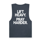 Lift Heavy Pray Harder Tank — Gym Workout Fitness Motivation