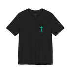 Paradise Blue Tap My Shoulder Tee — Christian Cross Short Sleeve T-Shirt