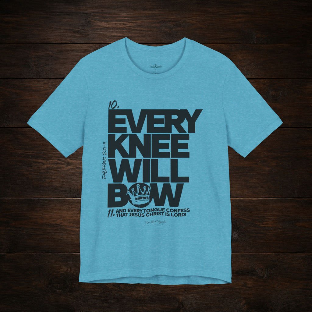 Every Knee Will Bow Dark Palette Tee — Christian Faith Graphic T-Shirt