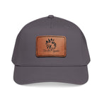 FTK Lion of Judah Leather Patch Baseball Cap — Mid Profile Rustic Outdoor Hat with Rectangle Patch