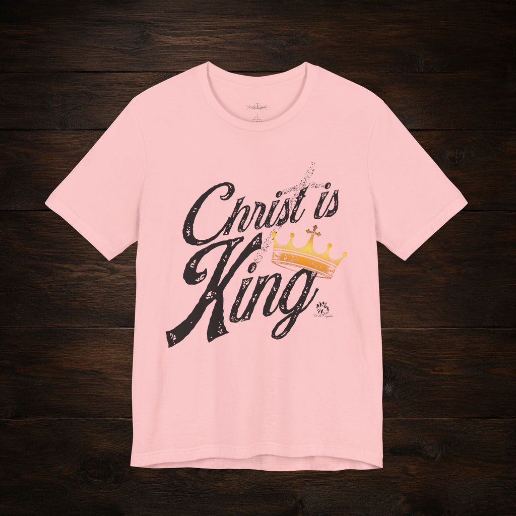 Christ Is King Tee Dark Pallete — Christian Faith Shirt with Crown Graphic