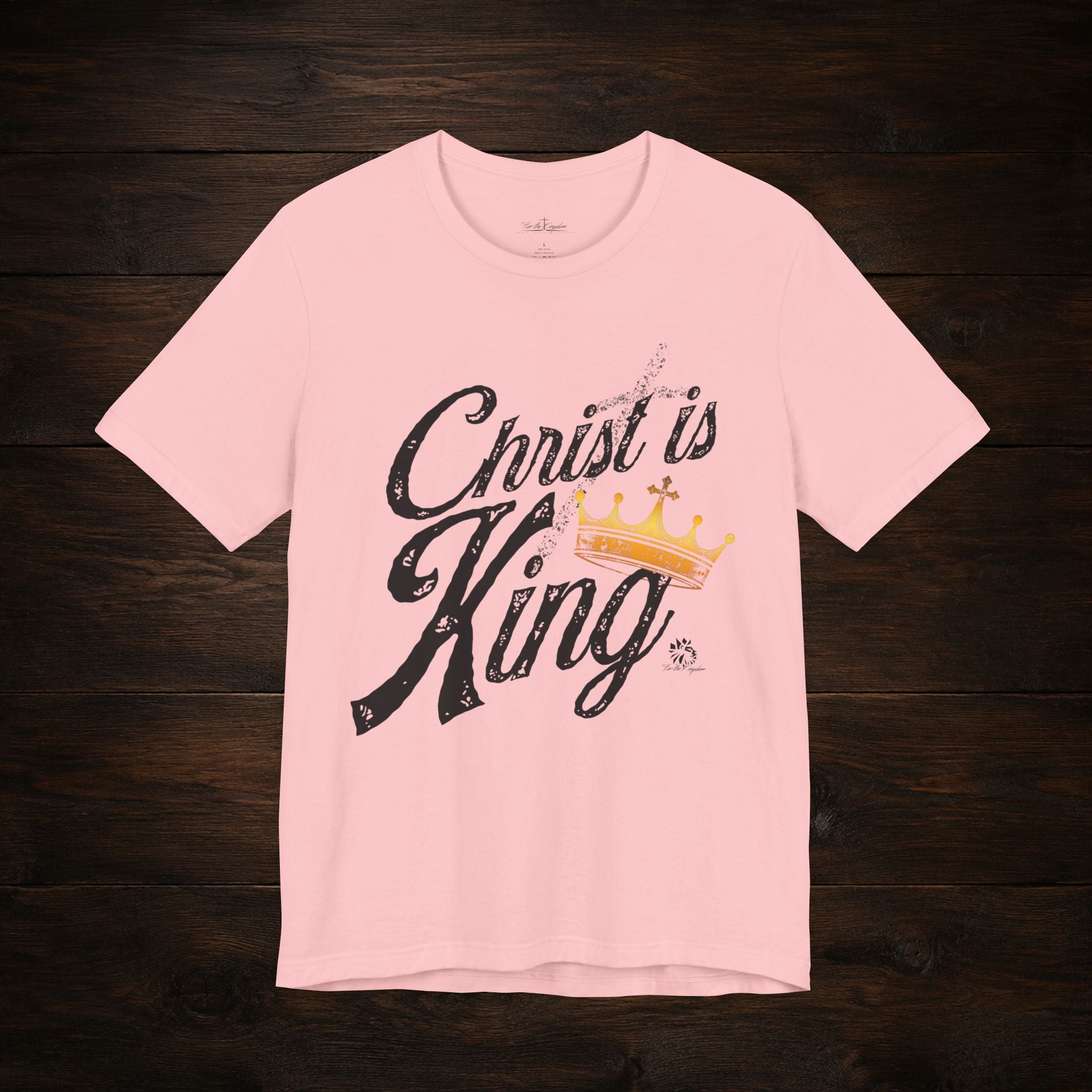 Christ Is King Tee Dark Pallete — Christian Faith Shirt with Crown Graphic
