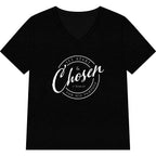 Chosen — WHITE — Christian Women's V-Neck Tee