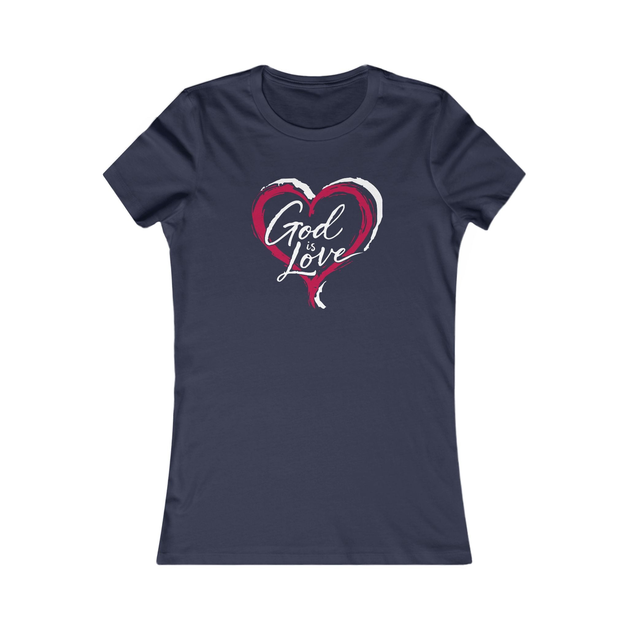 Women's Heart Tee — Simple Pink Brushstroke Heart T-Shirt