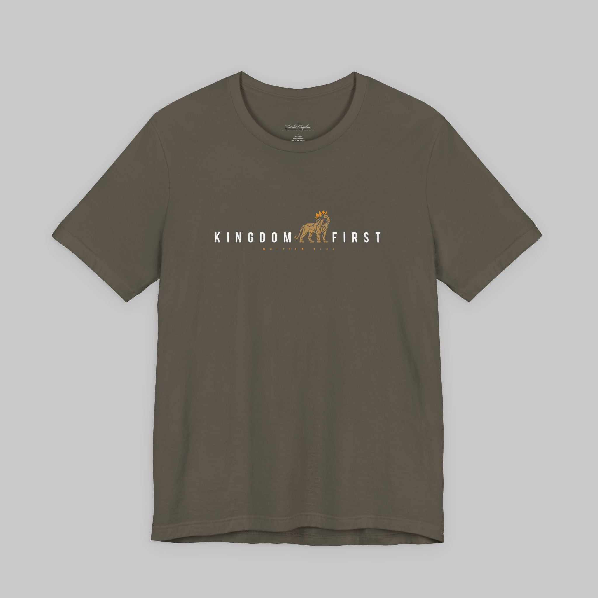 Kingdom First Lion Tee – Faith-Based Graphic T-Shirt