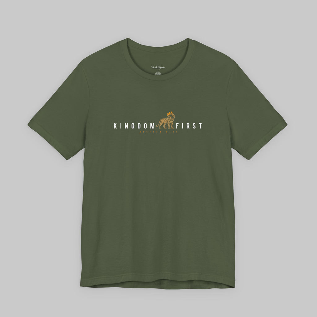Kingdom First Lion Tee – Faith-Based Graphic T-Shirt