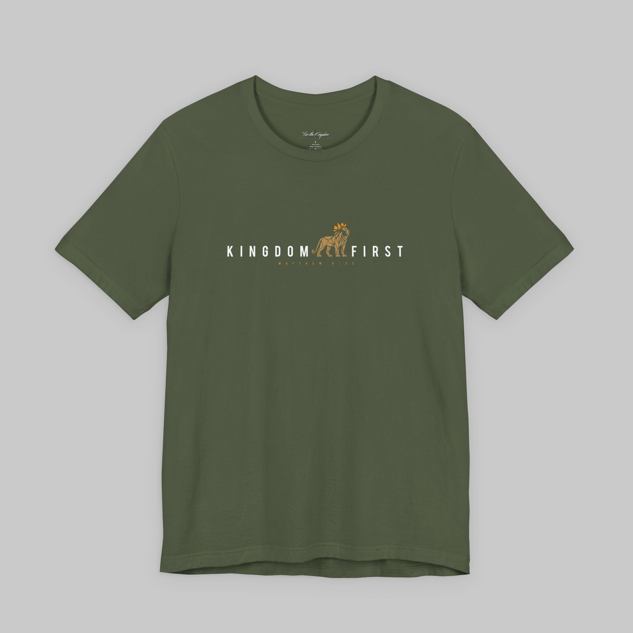 Kingdom First Lion Tee – Faith-Based Graphic T-Shirt