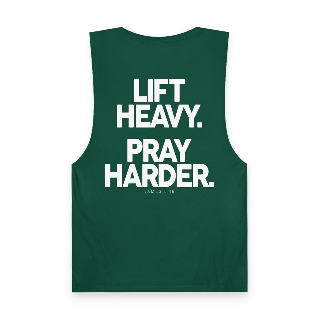 Lift Heavy Pray Harder Tank — Gym Workout Fitness Motivation