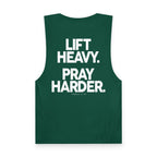 Lift Heavy Pray Harder Tank — Gym Workout Fitness Motivation