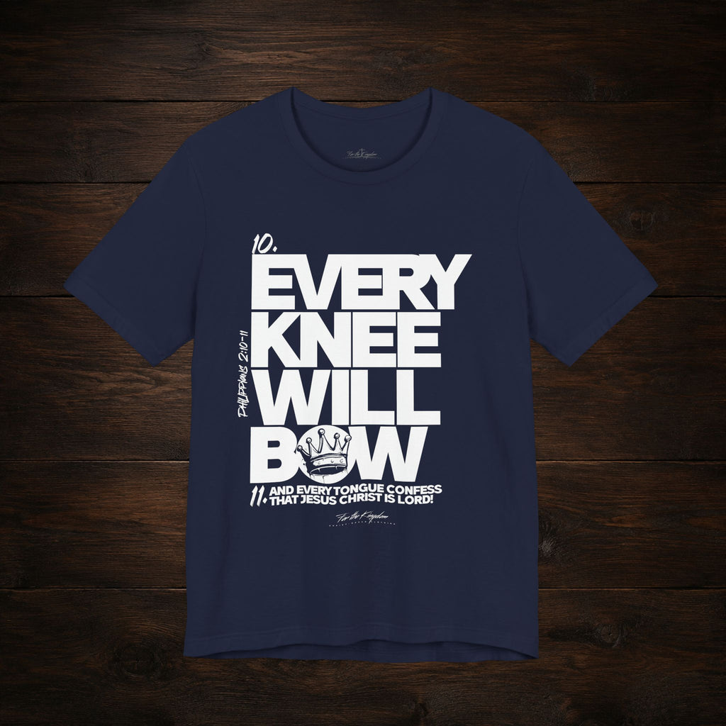 Every Knee Will Bow Light Palette Tee — Christian Faith Graphic T-Shirt
