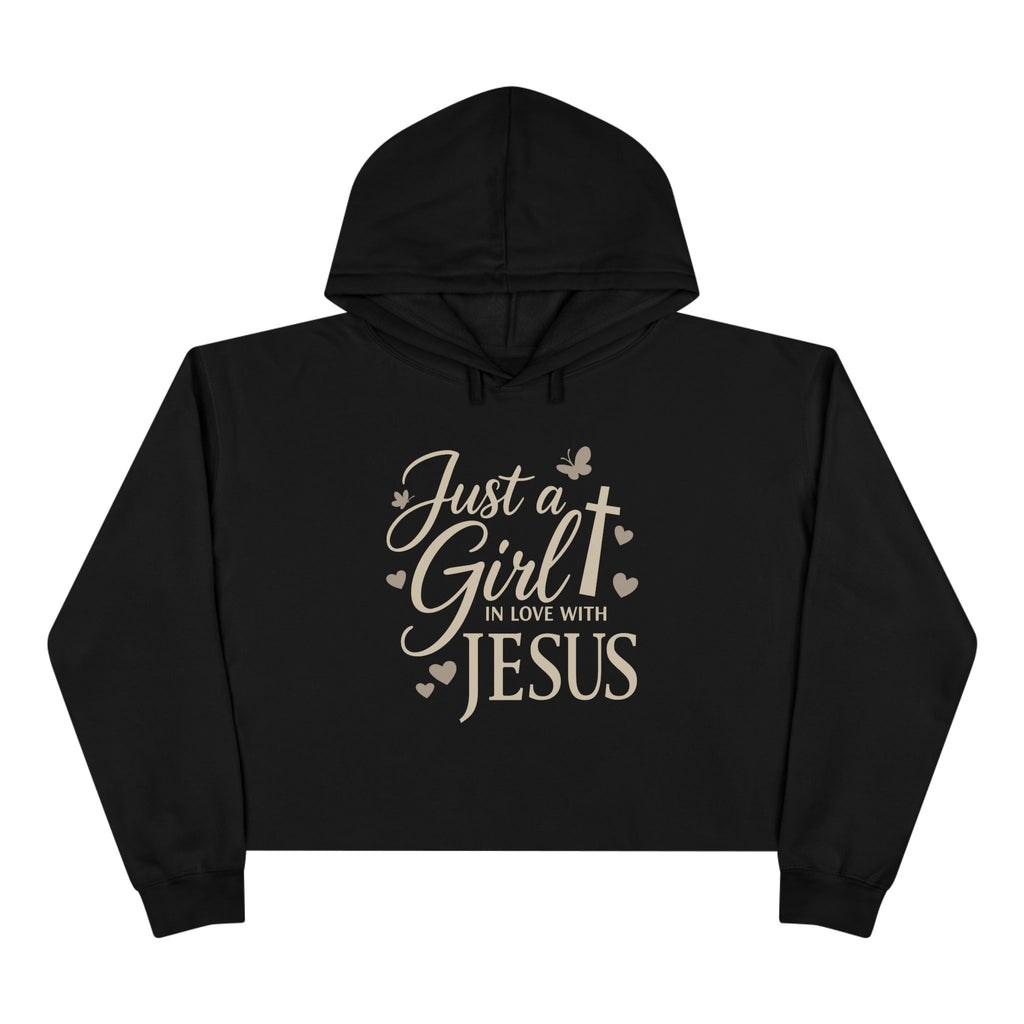 Just a Girl in Love with Jesus - Christian Crop Hoodie