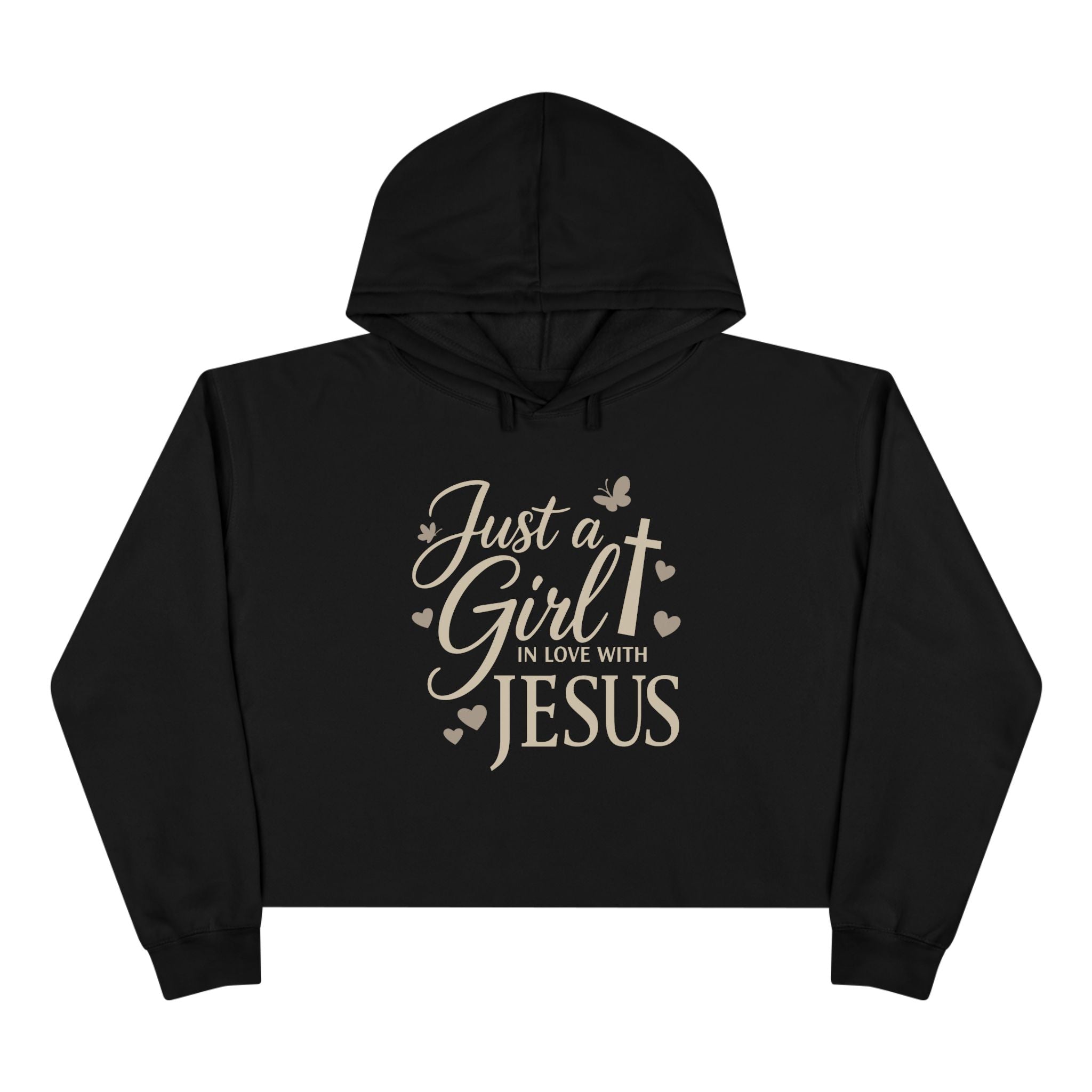 Just a Girl in Love with Jesus - Christian Crop Hoodie