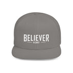 Believer Flat Bill Snapback Hat — Bold Faith Statement Cap