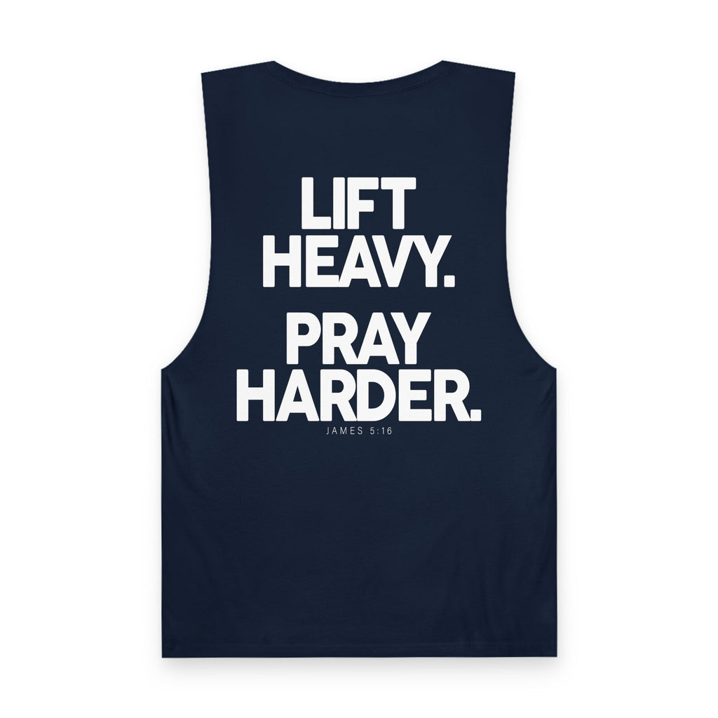 Lift Heavy Pray Harder Tank — Gym Workout Fitness Motivation