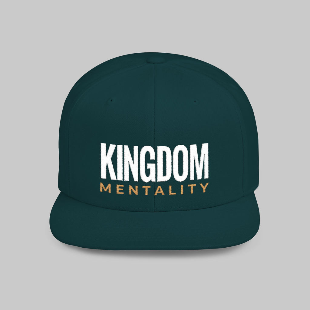 Kingdom Mentality Flat Bill Snapback Hat — Bold Faith-Inspired Streetwear Cap