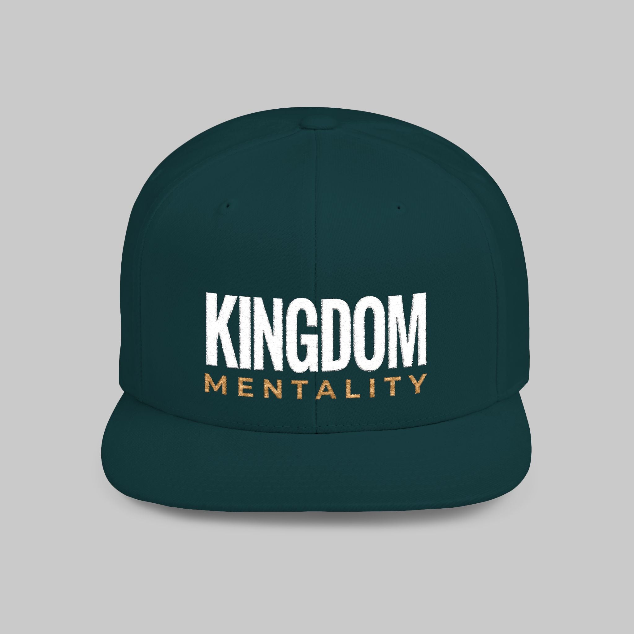 Kingdom Mentality Flat Bill Snapback Hat — Bold Faith-Inspired Streetwear Cap