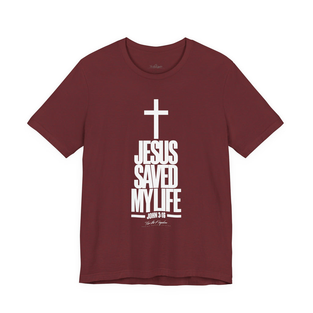 Jesus Saved My Life Light Pallete Tee — Christian Cross Faith Shirt (John 3:16)