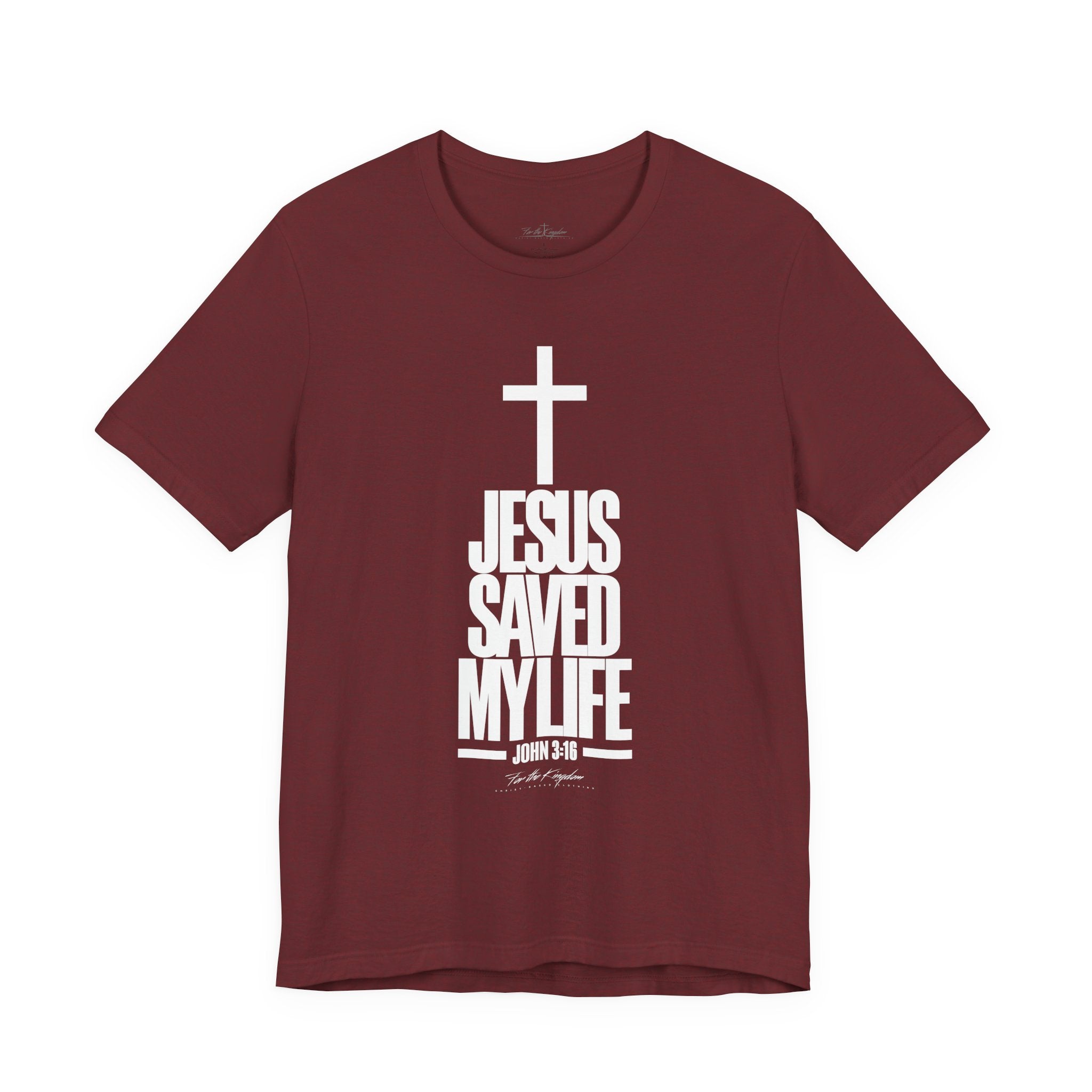 Jesus Saved My Life Light Pallete Tee — Christian Cross Faith Shirt (John 3:16)
