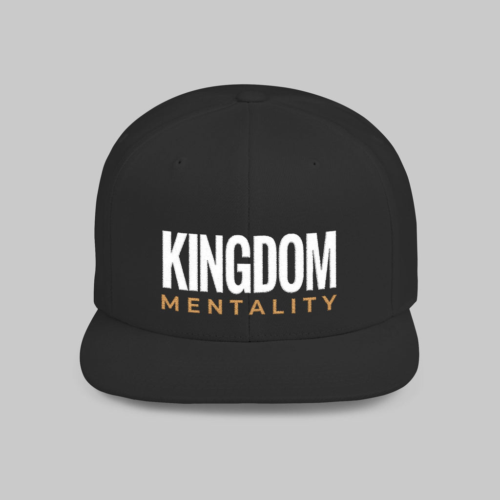 Kingdom Mentality Flat Bill Snapback Hat — Bold Faith-Inspired Streetwear Cap