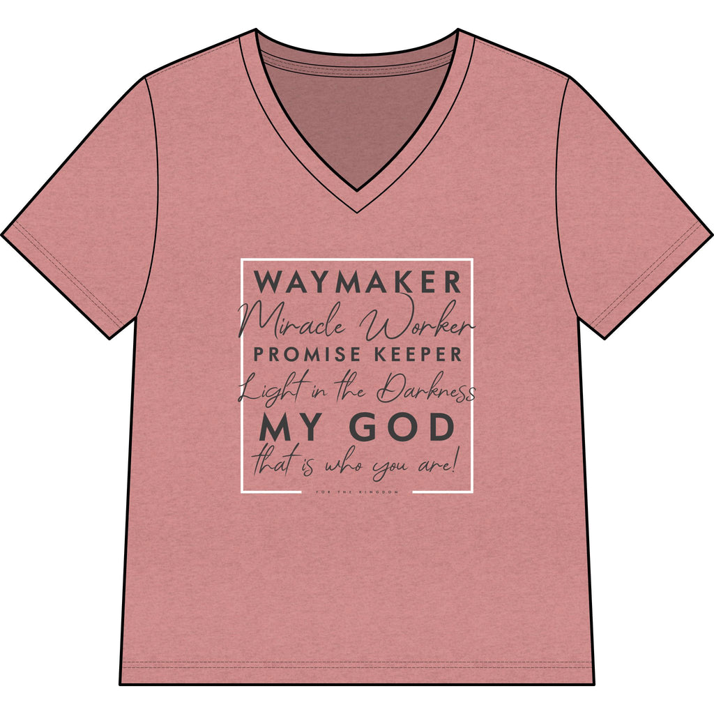 Copy of Waymaker Faith V-Neck Tee — "Waymaker, Miracle Worker" Christian Shirt
