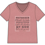 Copy of Waymaker Faith V-Neck Tee — "Waymaker, Miracle Worker" Christian Shirt