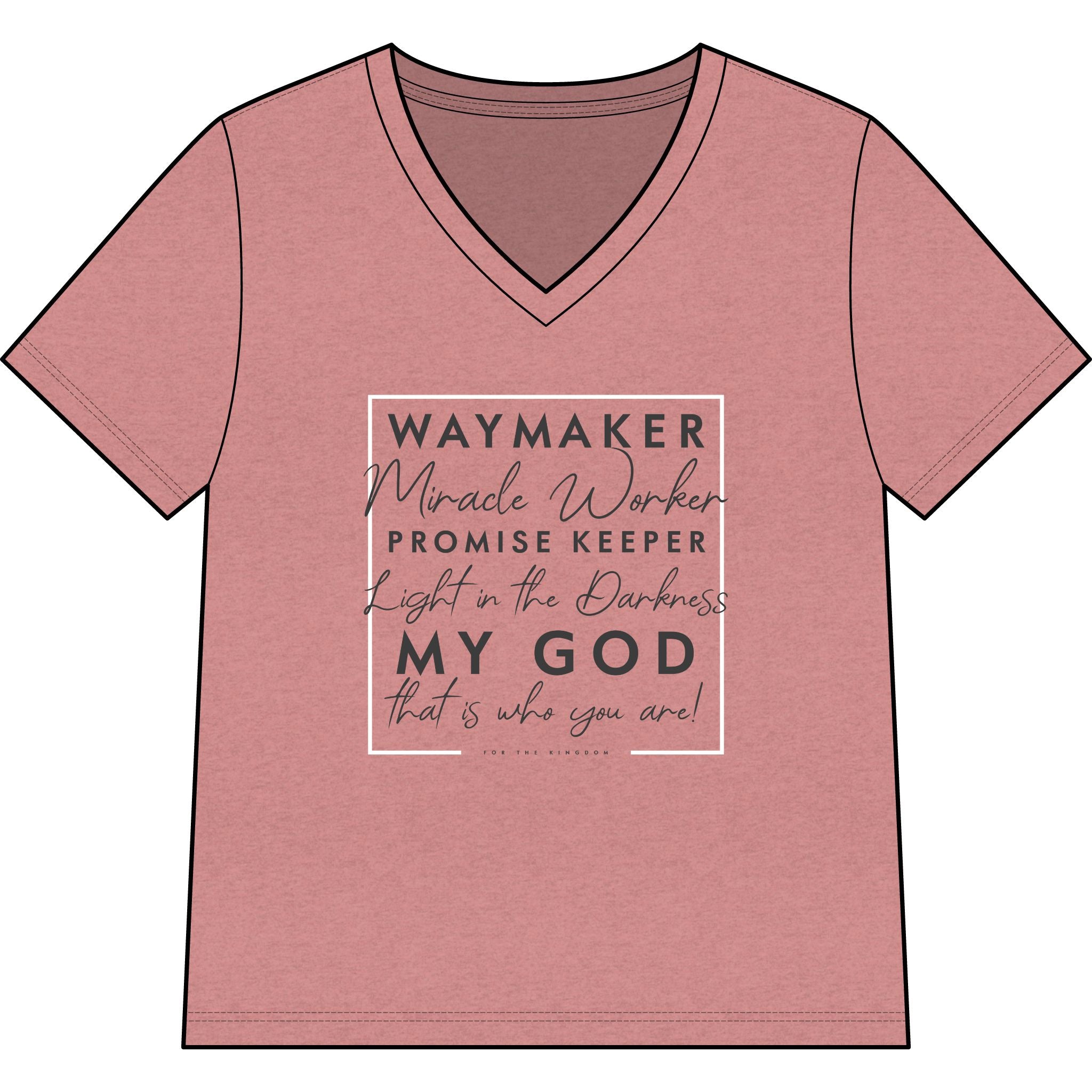 Copy of Waymaker Faith V-Neck Tee — "Waymaker, Miracle Worker" Christian Shirt