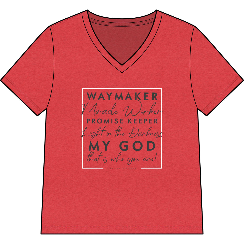 Copy of Waymaker Faith V-Neck Tee — "Waymaker, Miracle Worker" Christian Shirt