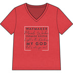 Copy of Waymaker Faith V-Neck Tee — "Waymaker, Miracle Worker" Christian Shirt