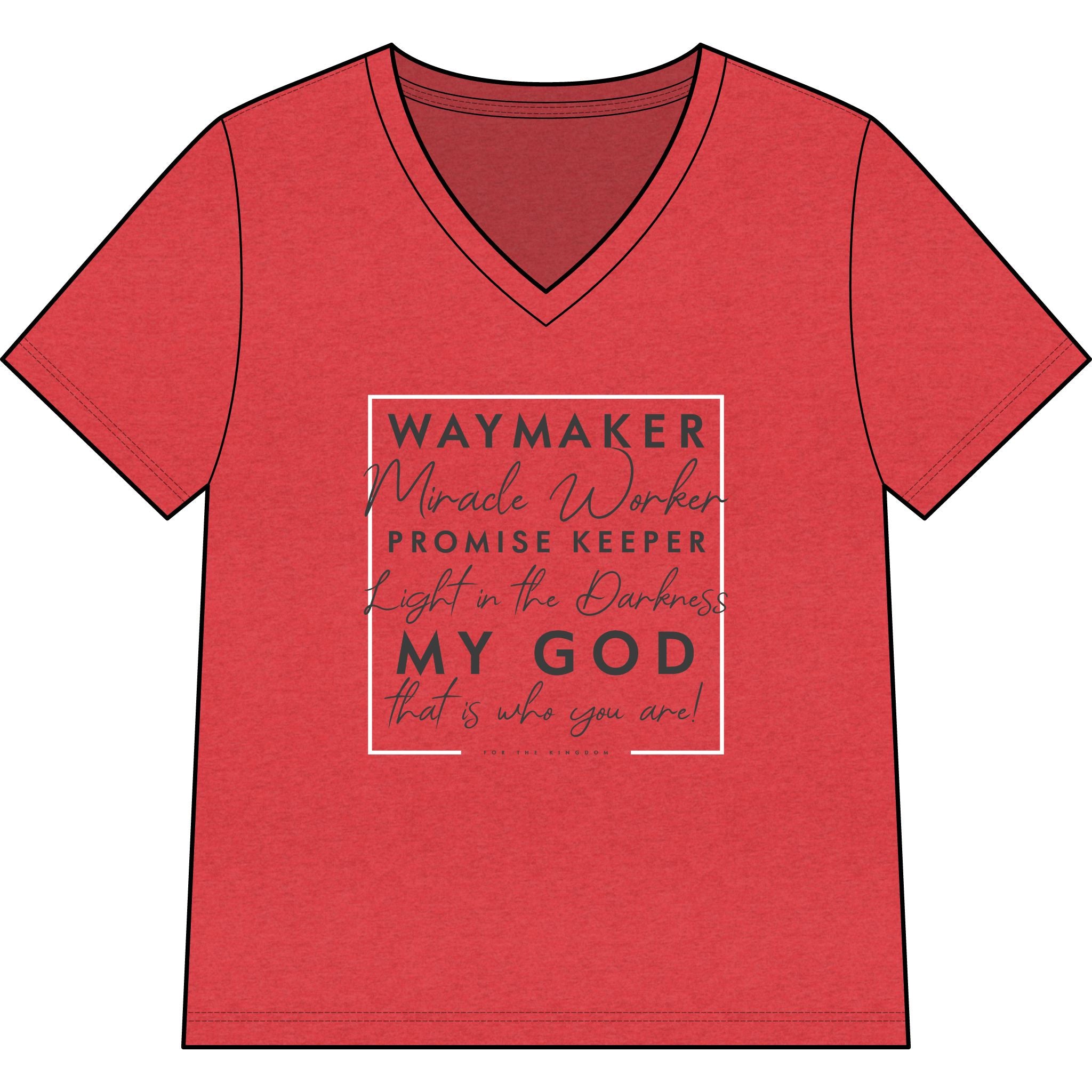 Copy of Waymaker Faith V-Neck Tee — "Waymaker, Miracle Worker" Christian Shirt