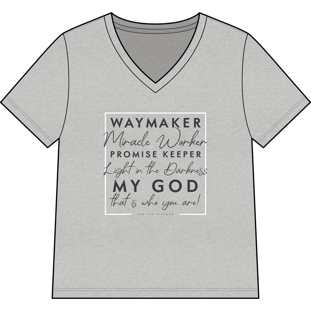 Copy of Waymaker Faith V-Neck Tee — "Waymaker, Miracle Worker" Christian Shirt