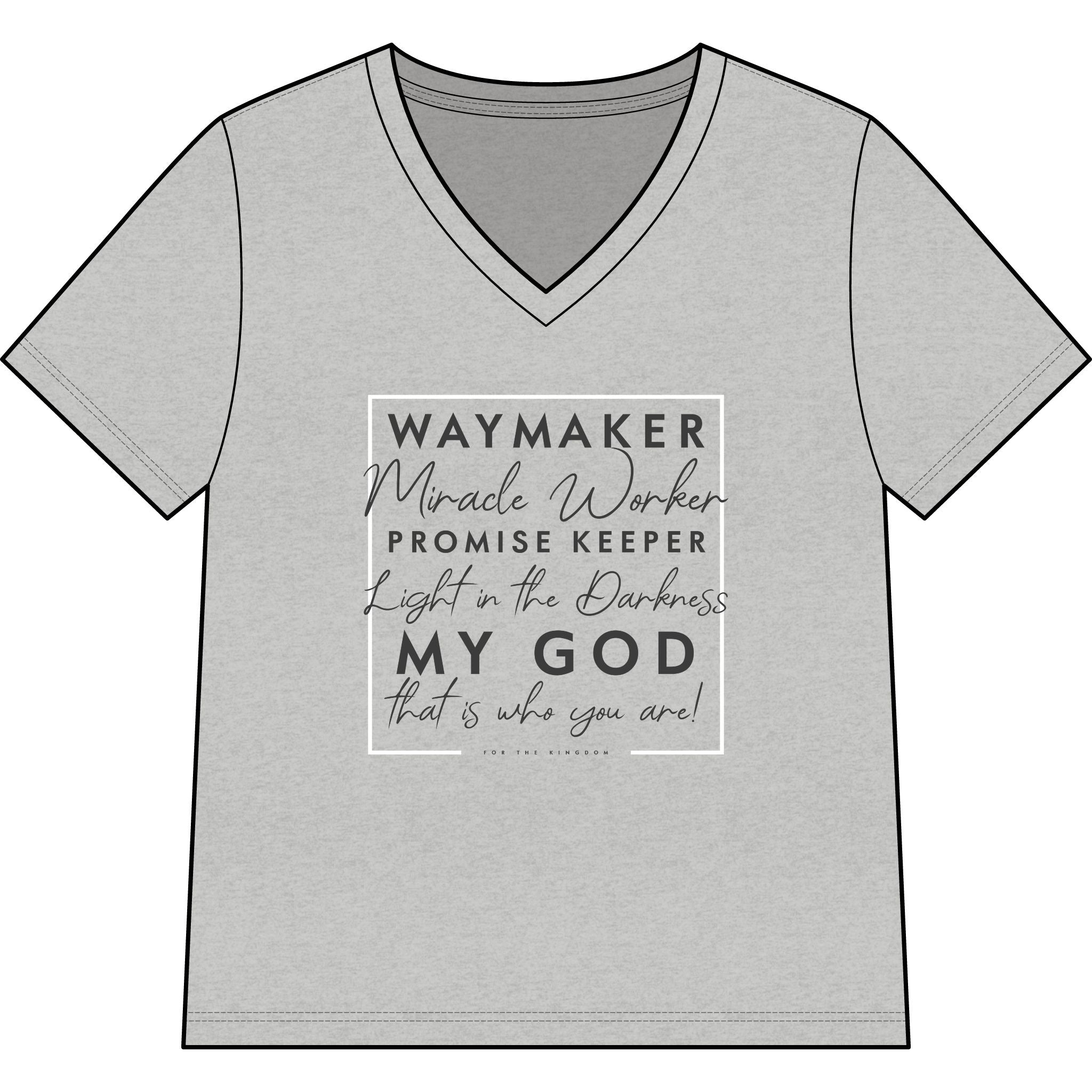 Copy of Waymaker Faith V-Neck Tee — "Waymaker, Miracle Worker" Christian Shirt