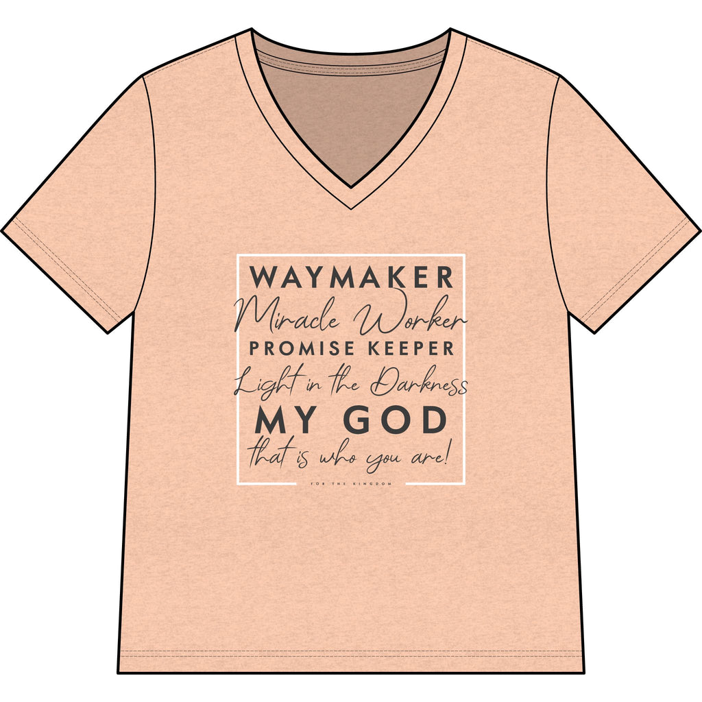 Copy of Waymaker Faith V-Neck Tee — "Waymaker, Miracle Worker" Christian Shirt
