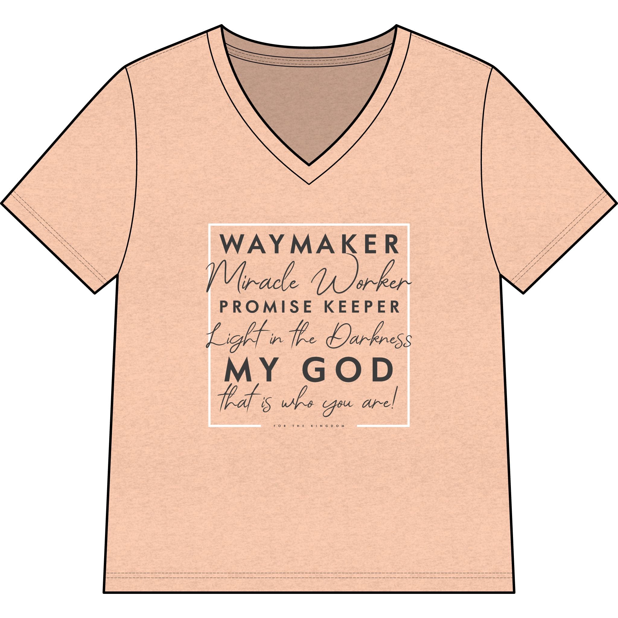 Copy of Waymaker Faith V-Neck Tee — "Waymaker, Miracle Worker" Christian Shirt