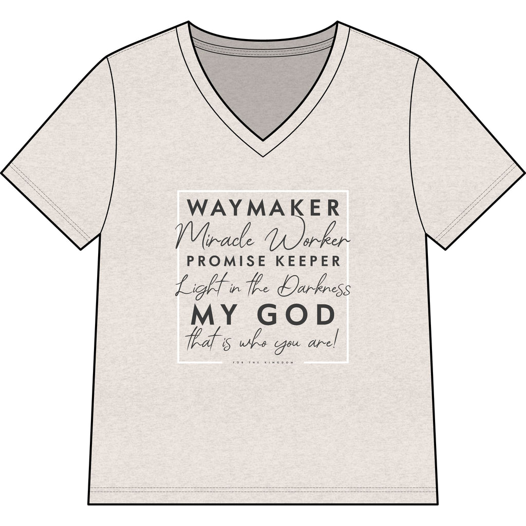 Copy of Waymaker Faith V-Neck Tee — "Waymaker, Miracle Worker" Christian Shirt