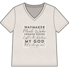 Copy of Waymaker Faith V-Neck Tee — "Waymaker, Miracle Worker" Christian Shirt