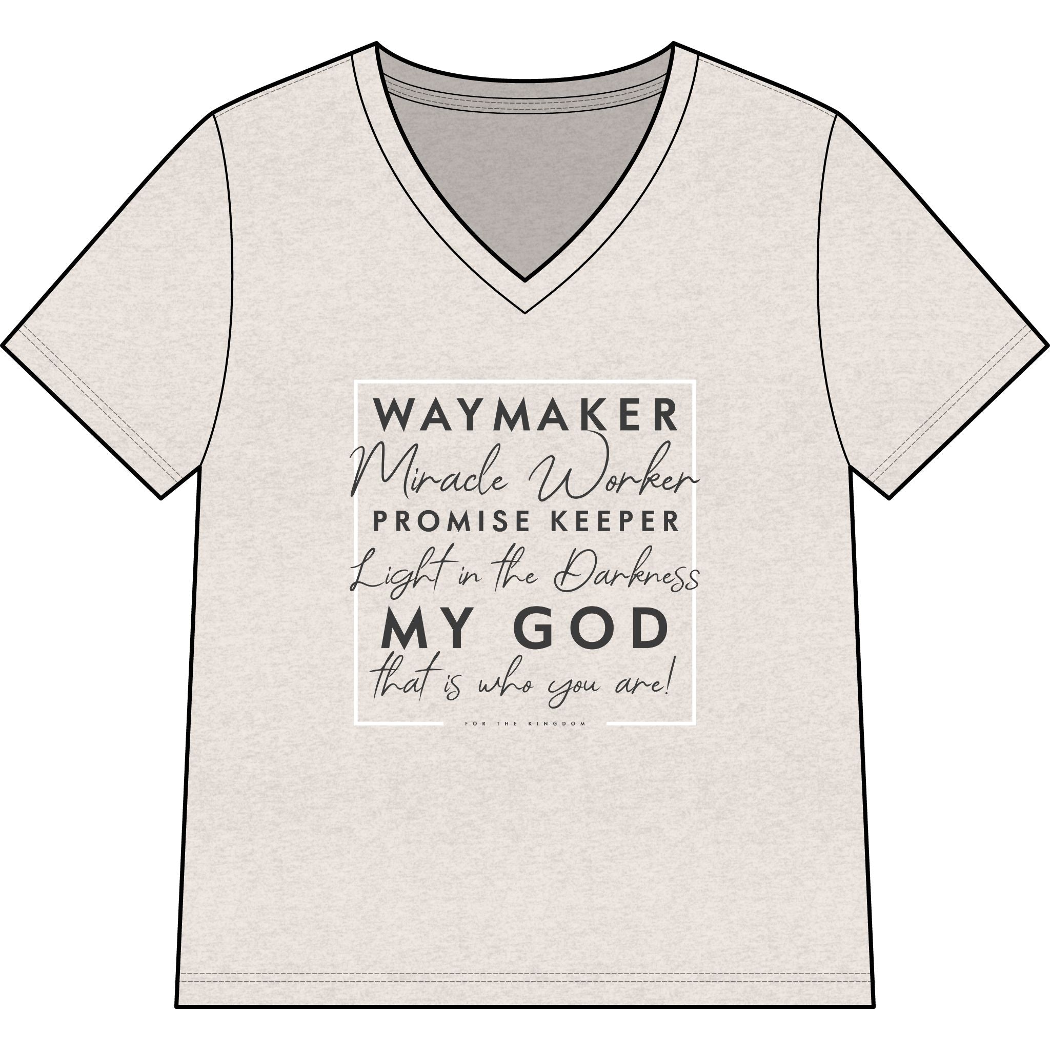 Copy of Waymaker Faith V-Neck Tee — "Waymaker, Miracle Worker" Christian Shirt