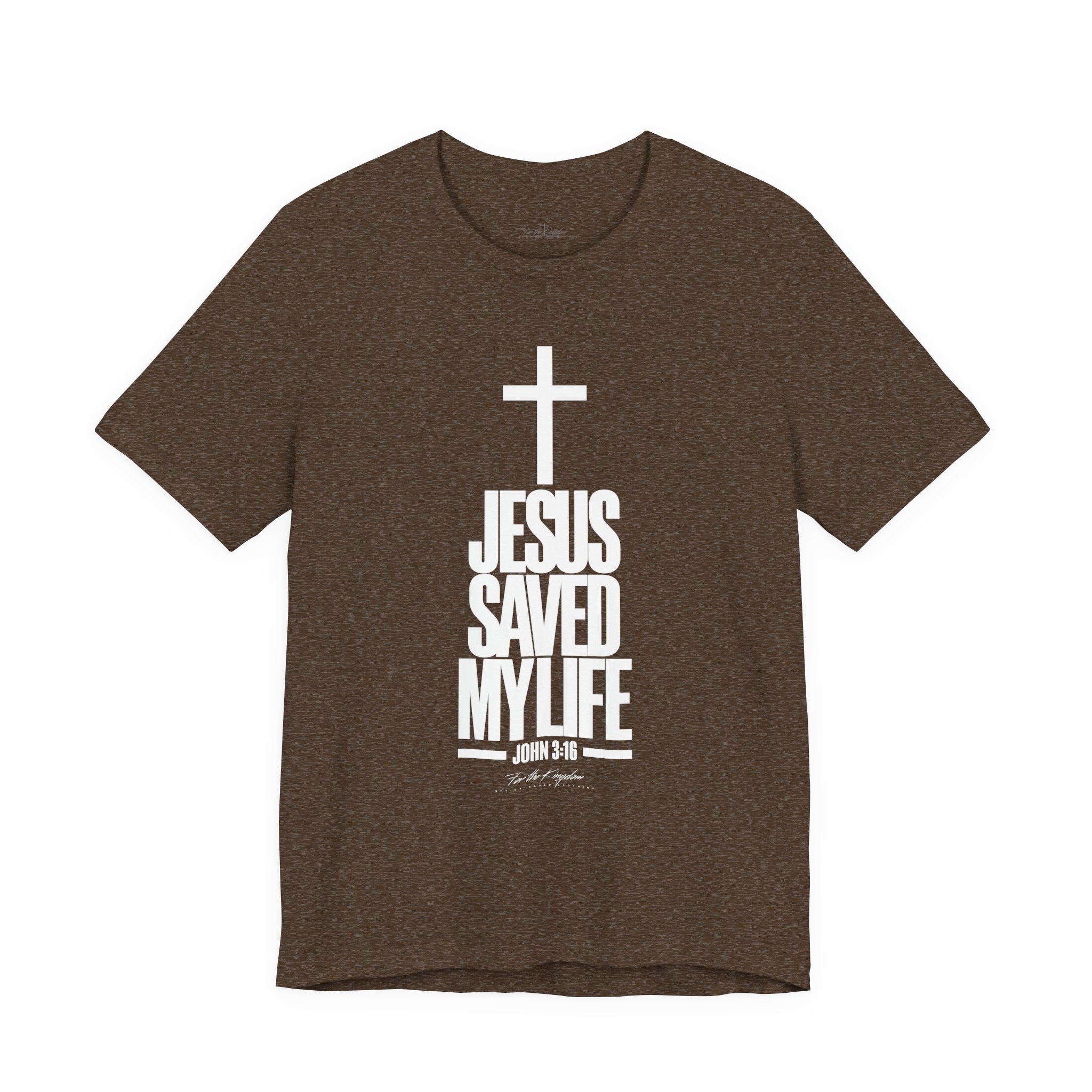 Jesus Saved My Life Light Pallete Tee — Christian Cross Faith Shirt (John 3:16)