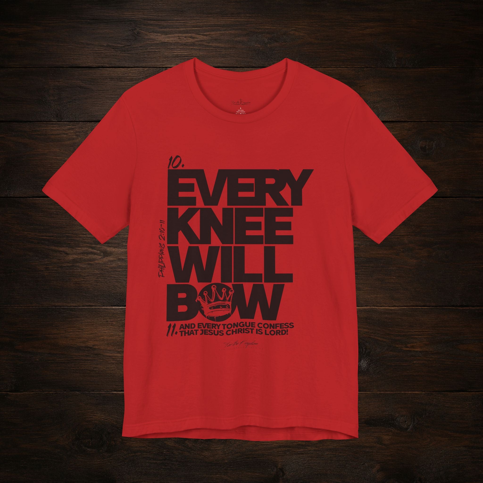 Every Knee Will Bow Dark Palette Tee — Christian Faith Graphic T-Shirt