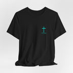 Paradise Blue Tap My Shoulder Tee — Christian Cross Short Sleeve T-Shirt