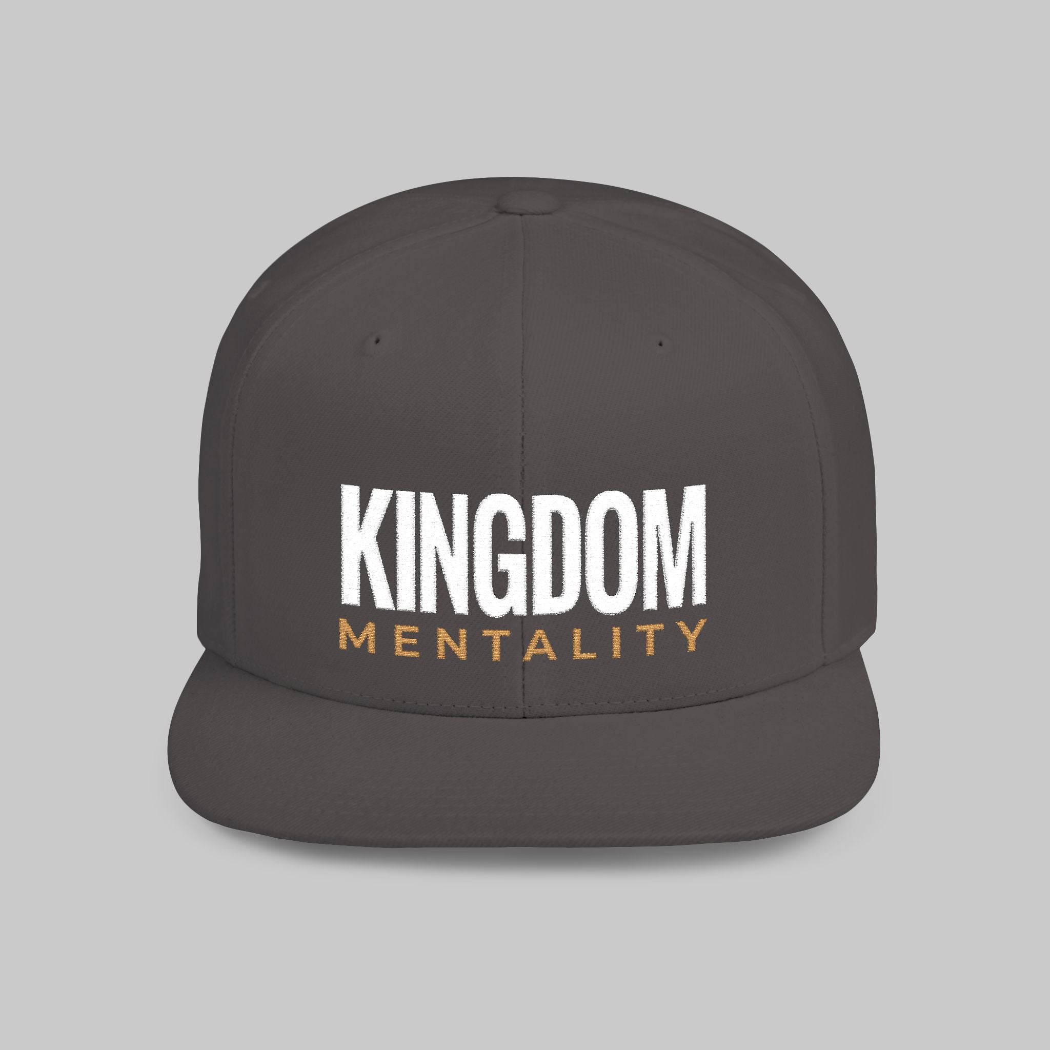 Kingdom Mentality Flat Bill Snapback Hat — Bold Faith-Inspired Streetwear Cap