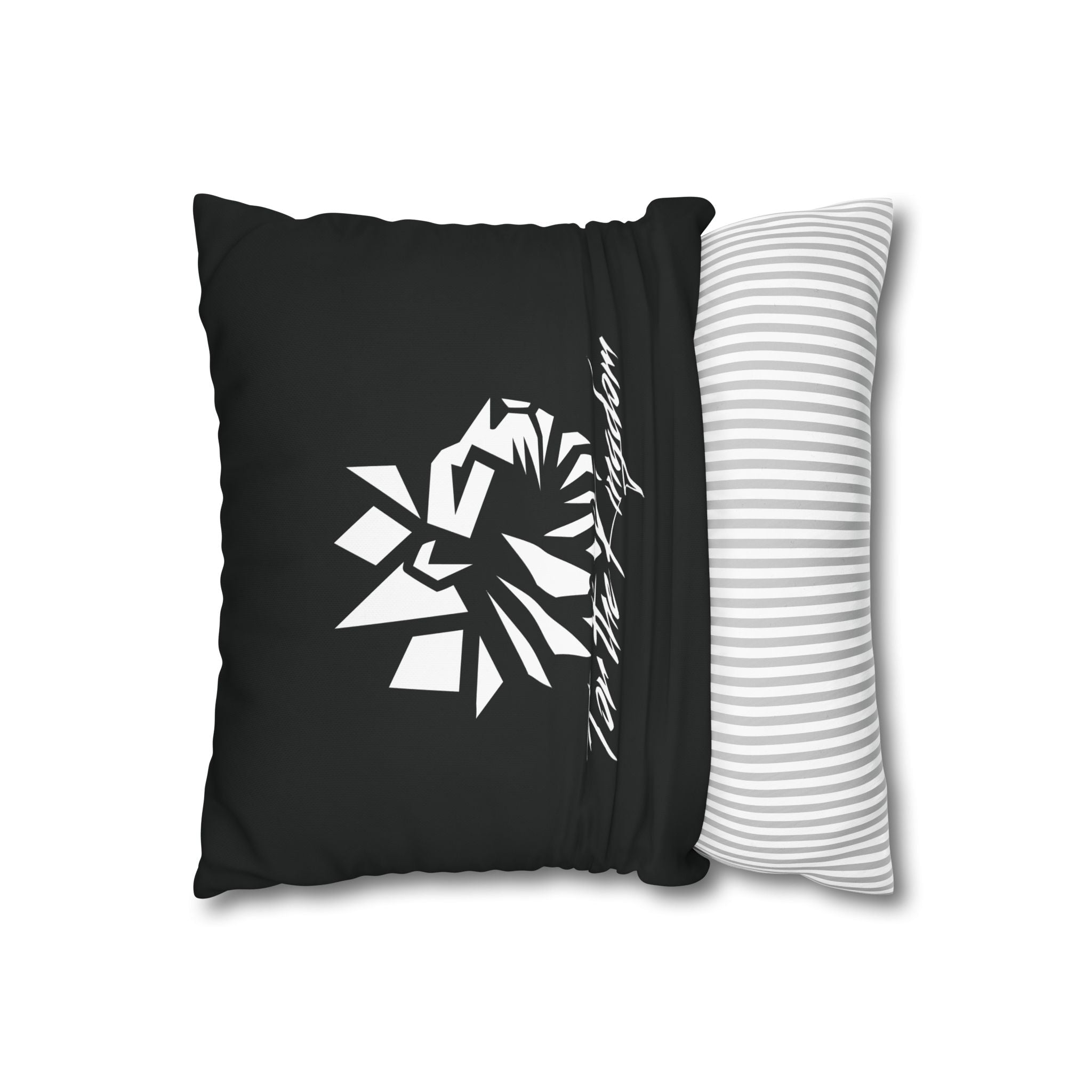Lion of Judah - Black Script Pattern Decorative Throw Pillow Cover