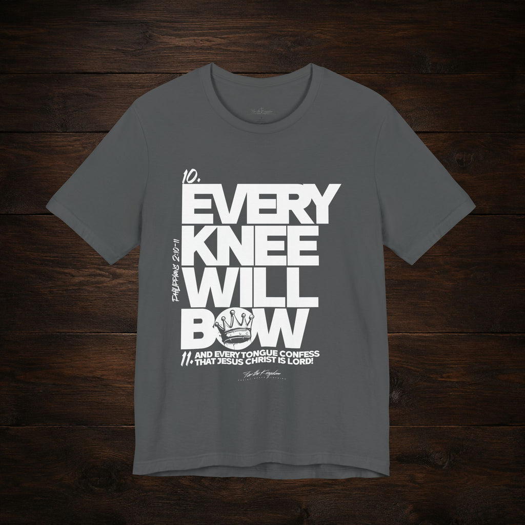 Every Knee Will Bow Light Palette Tee — Christian Faith Graphic T-Shirt