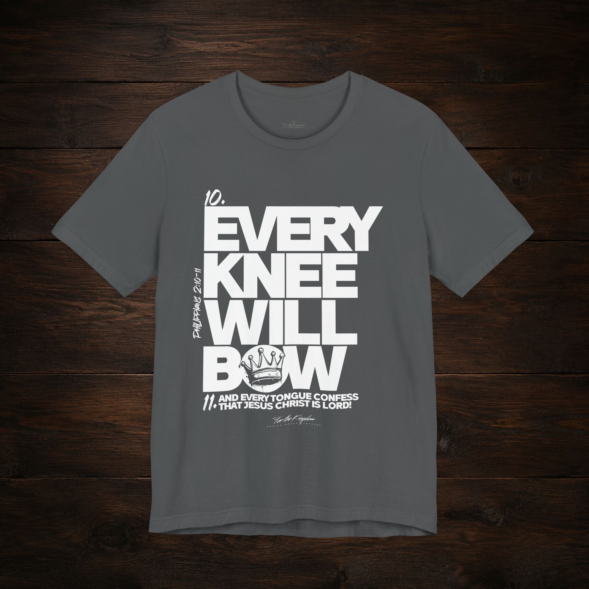 Every Knee Will Bow Light Palette Tee — Christian Faith Graphic T-Shirt