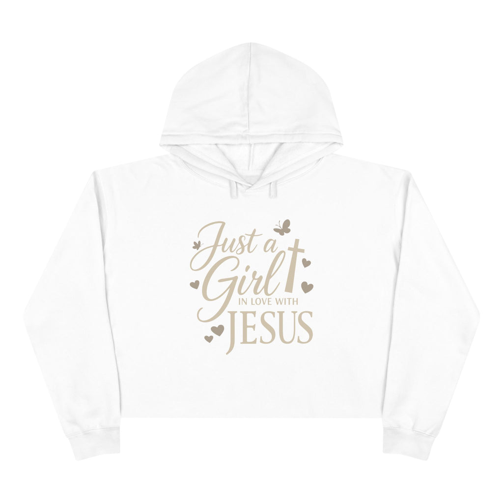 Just a Girl in Love with Jesus - Christian Crop Hoodie